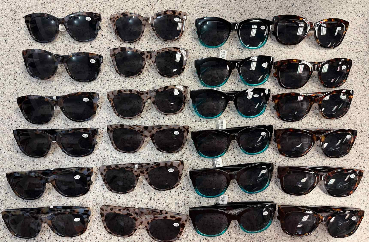 Tortoise Shell or Solid Cheater Reader Sunglasses