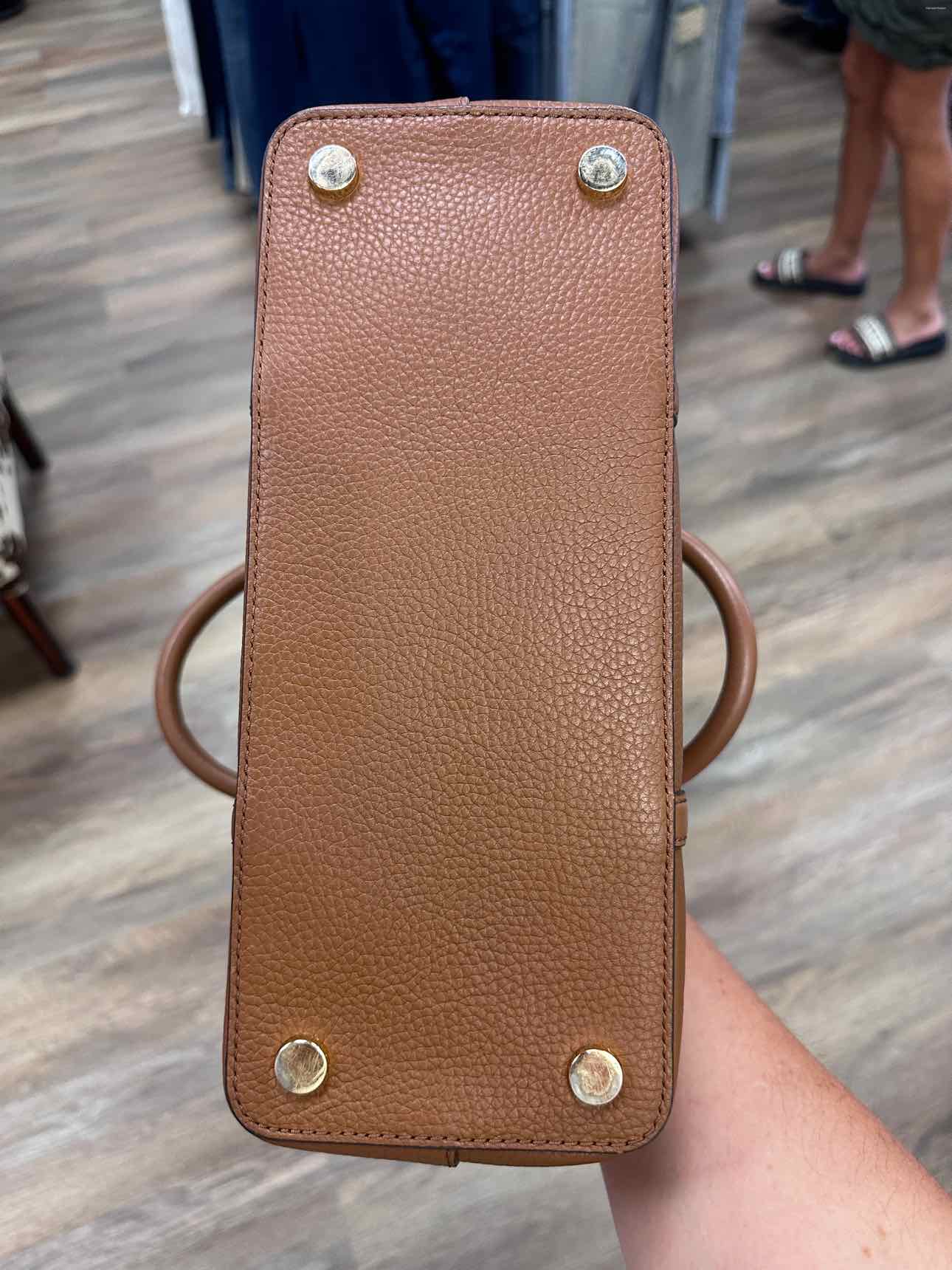 MICHAEL KORS Bedford Legacy Pebbled Leather Convertible Satchel Brown Handbags