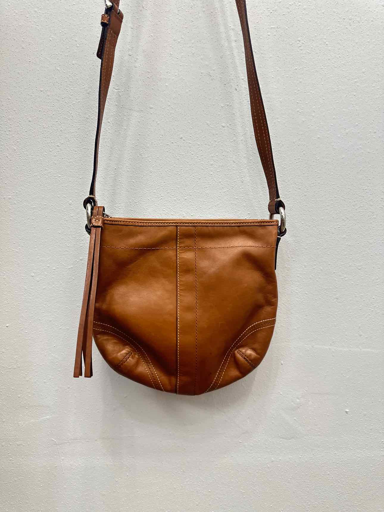Coach Vintage Soho Saddlebag Leather Slim Brown Tan Crossbody