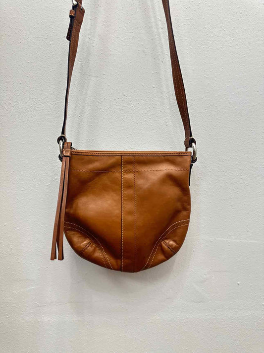 Coach Vintage Soho Saddlebag Leather Slim Brown Tan Crossbody