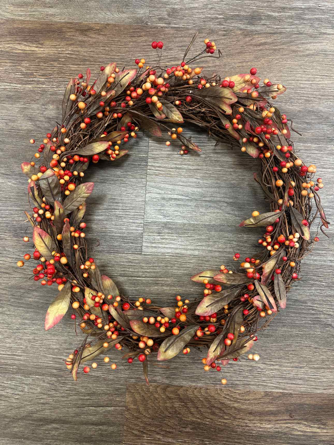 15" Fall Berry Grapevine Wreath Home Decor