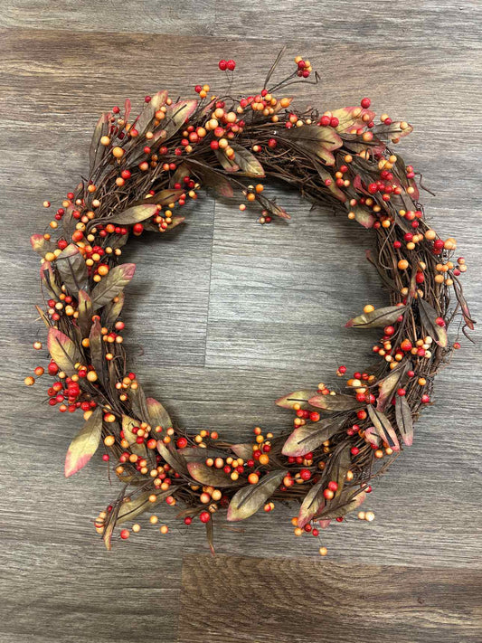 15" Fall Berry Grapevine Fall Wreath Home Decor