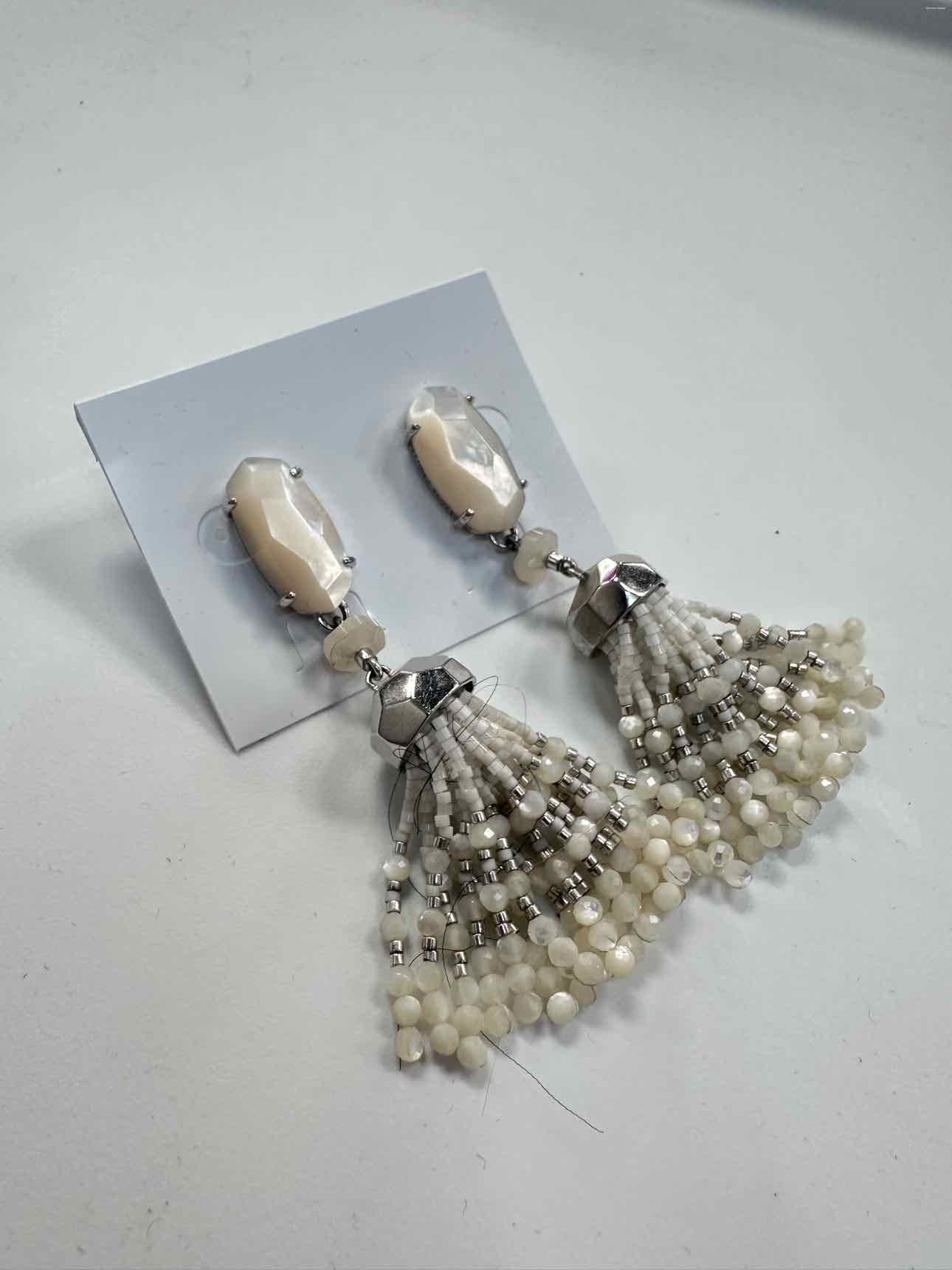 Kendra Scott Dove Ivory Mother of Pearl Silver-Plated Beaded Tassle Earring