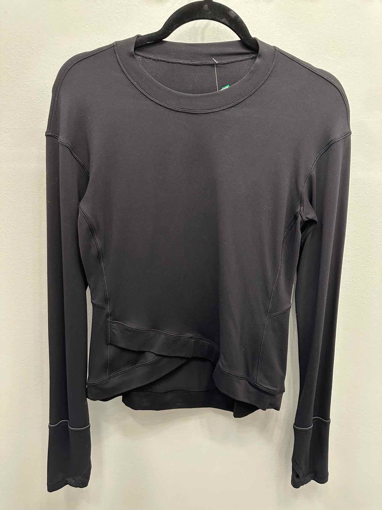 Lululemon It's Rulu Long Sleeve Crisscross Hem Thumbholes Size 4 Black Top