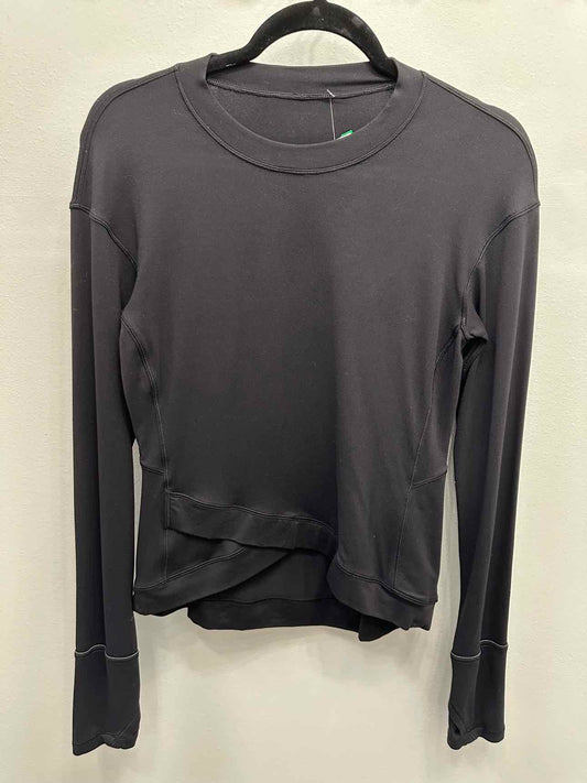 Lululemon It's Rulu Long Sleeve Crisscross Hem Thumbholes Size 4 Black Top