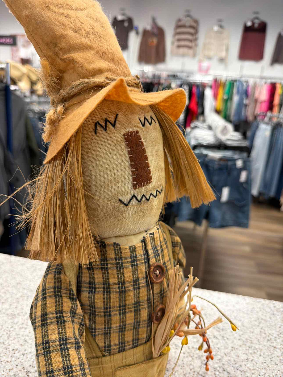 Primitive Fall Harvest Scarecrow Man Household