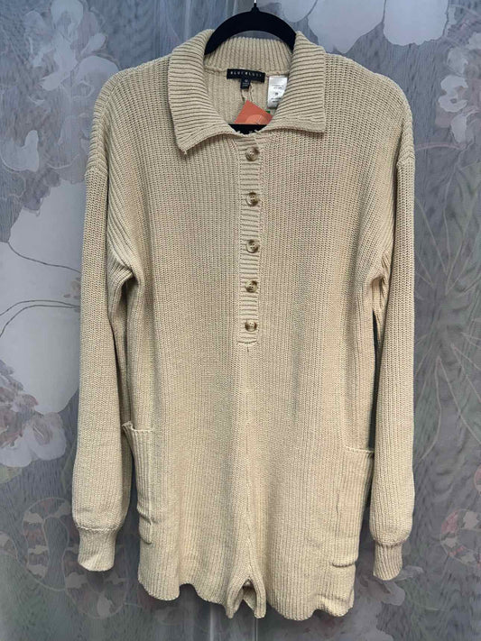 Blue Blush NEW NWT Ailyn Sweater Long Sleeve Size Medium Tan Romper