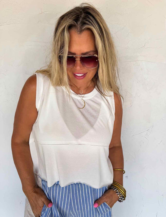 The Airy Flowy Crop Stretch Tank
