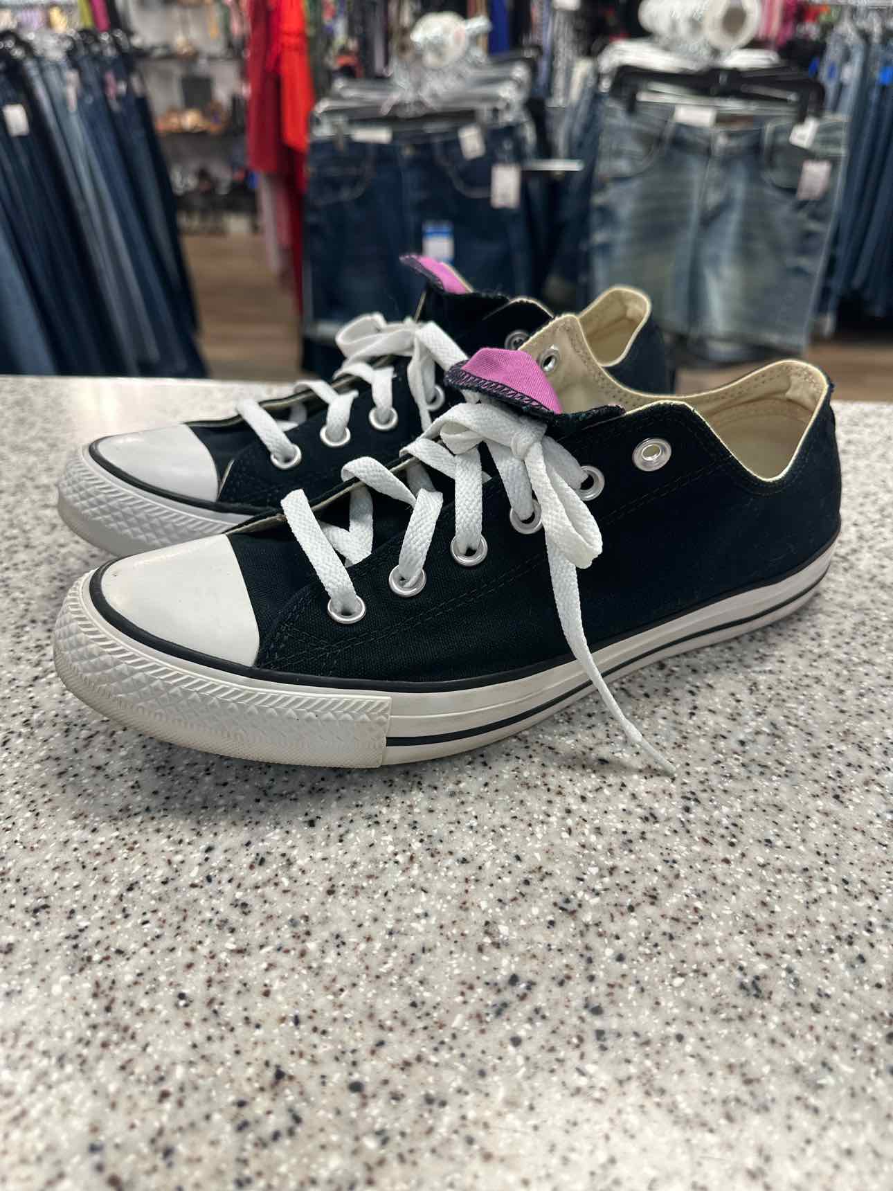 Converse Women's All Star low top Size 10 Black Purple Double Tongue Sneakers