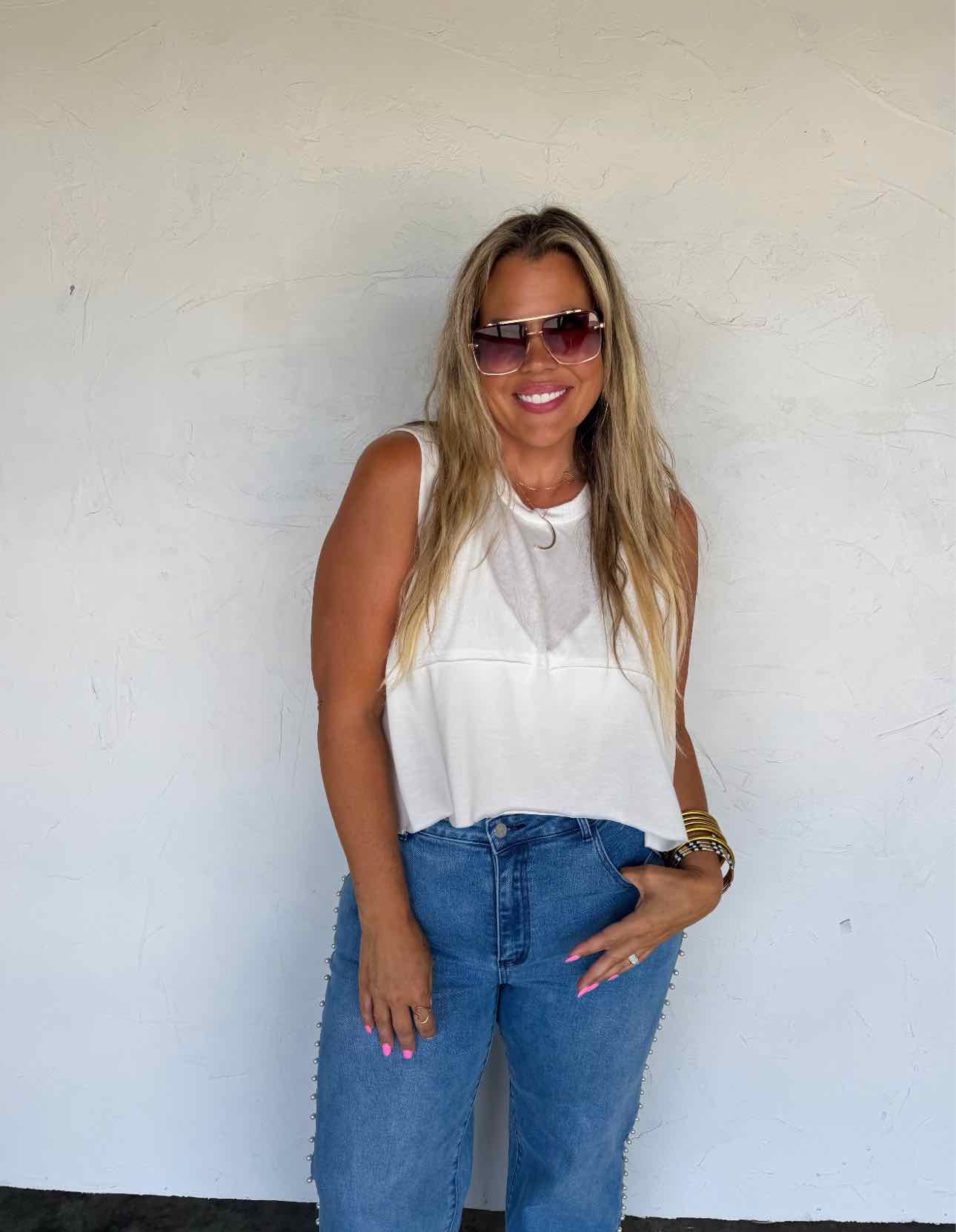 The Airy Flowy Crop Stretch Tank