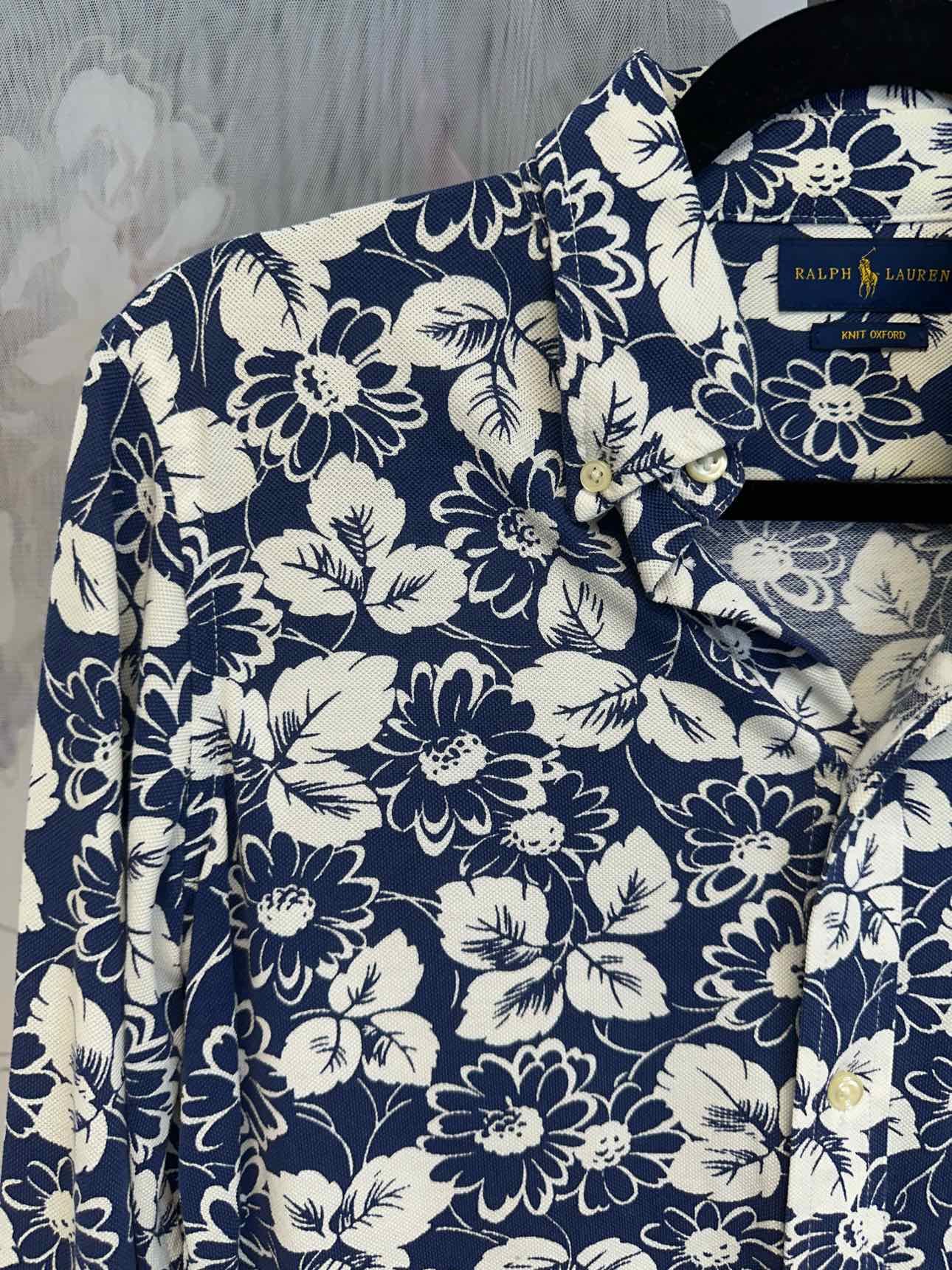 Ralph Lauren Size Medium Blue/White Top