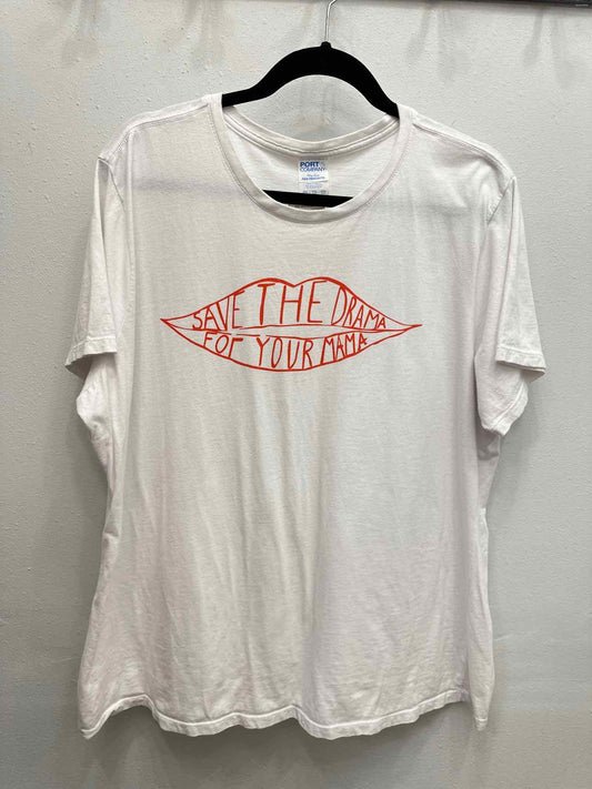 Save the Drama for your Mama Graphic Tee Size xxl White Tshirt Top
