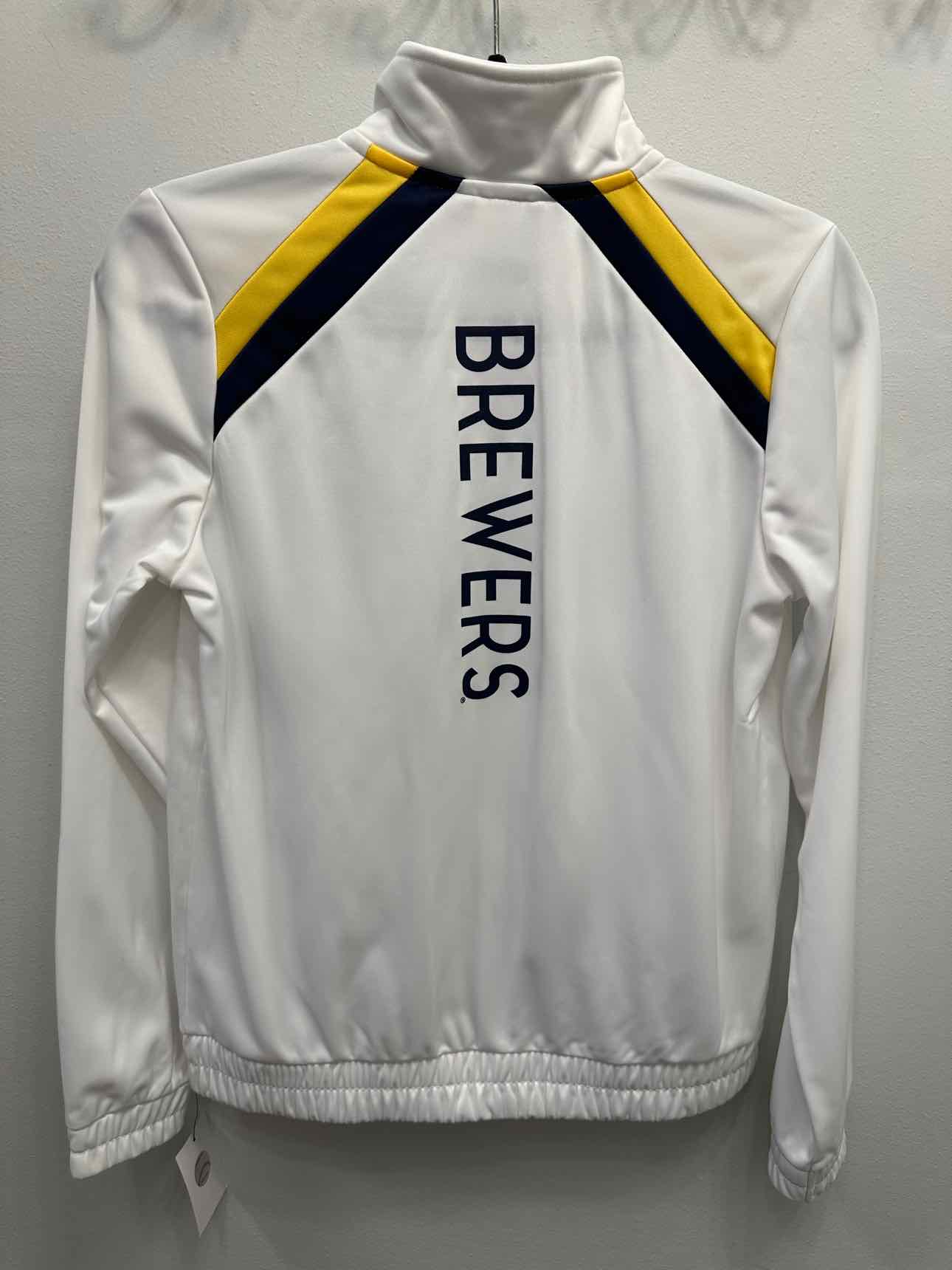 Brewers NEW NWT Lightweight Zip Up Mock Neck Size Small White Jacket