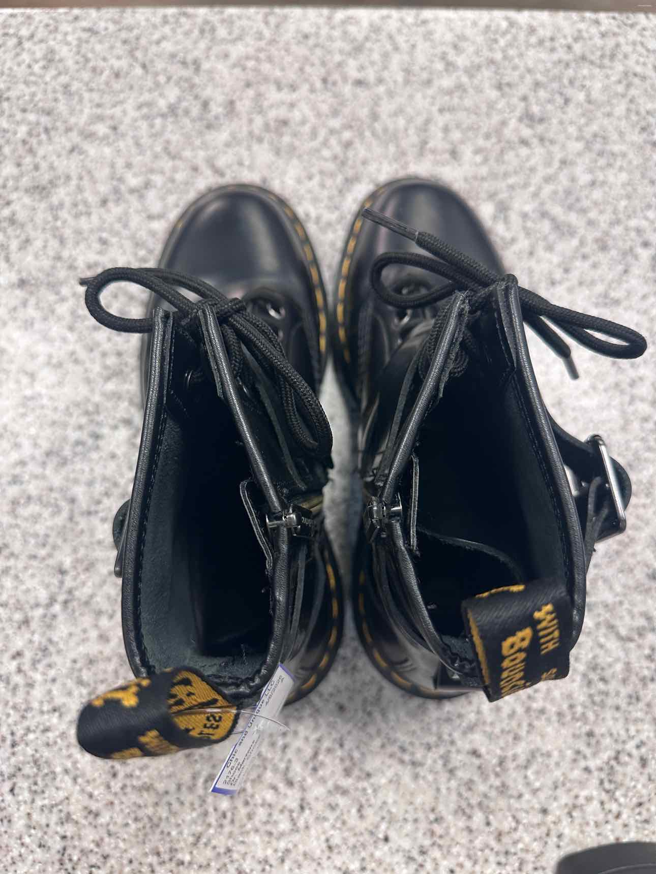 Dr. Martens Size 7 Christofor Harness Strap Black Leather Boots
