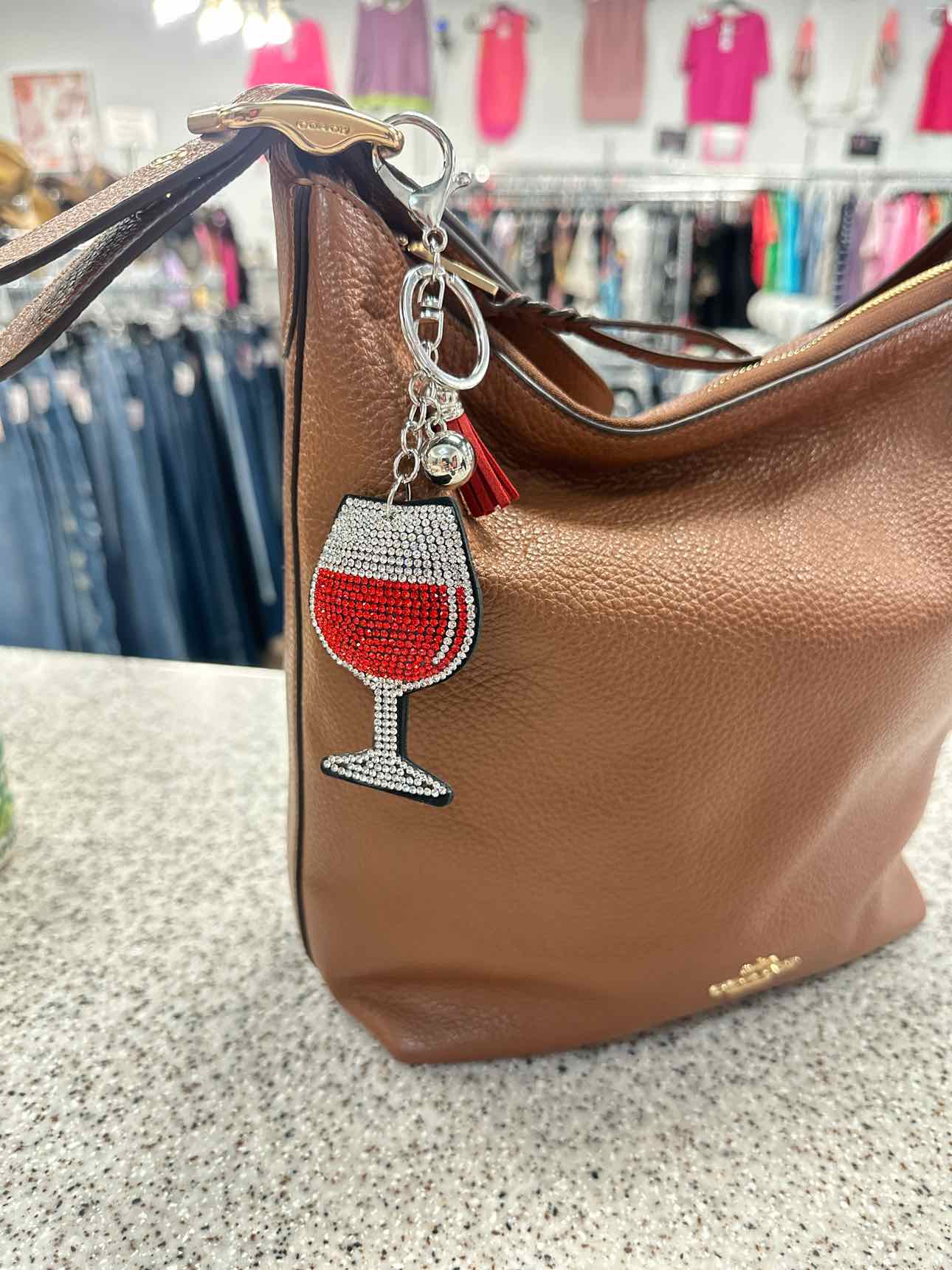 Rhinestone Bling 3D Puffy Bag Charm Key Chain