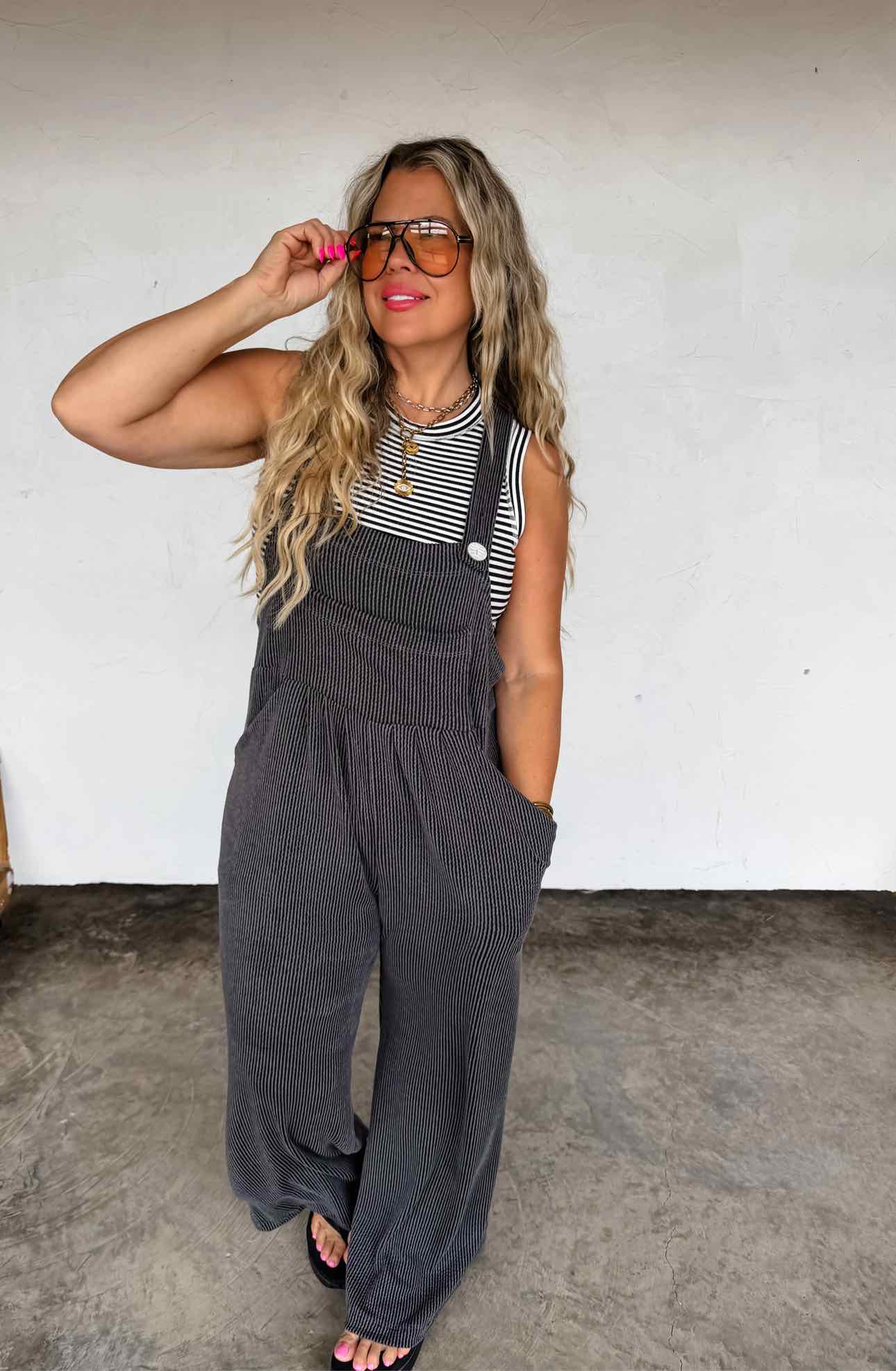 Blakeley Karli Boho Ribbed Overalls