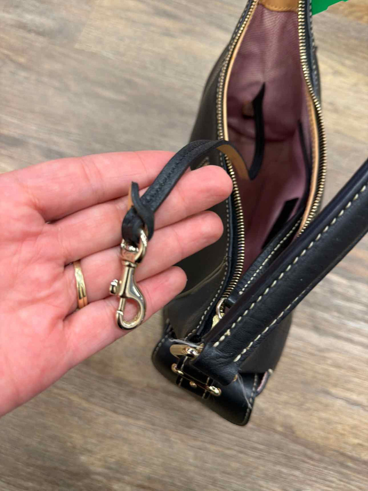 Dooney & Bourke Black Pebbled Leather Shoulder Bag