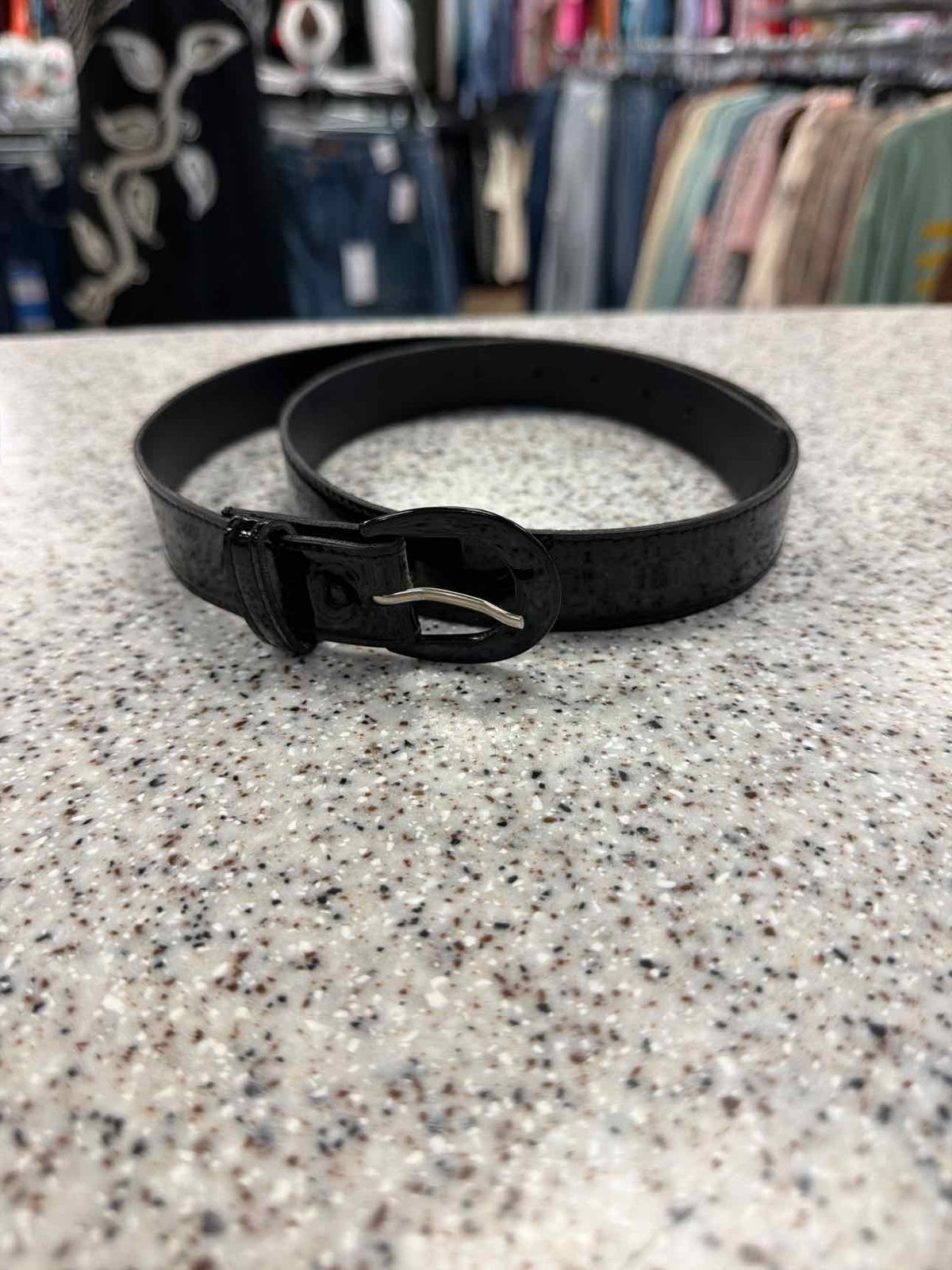 Astor Size 14 Black Patent Leather Belt