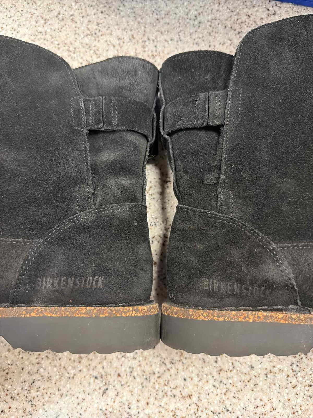 Birkenstock Uppsala Shearling Black Suede Leather Boots Size 8