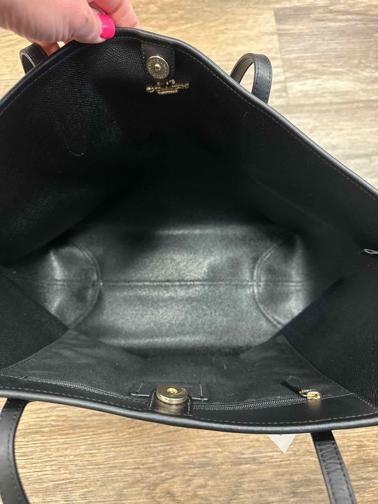 Coach REVERSIBLE Signature Logo City Tote Shoulder Bag Black and Brown Handbag