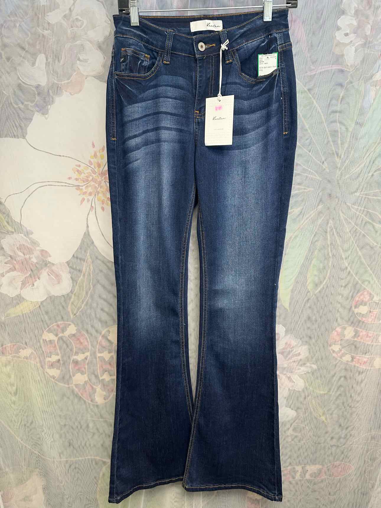 KanCan NEW NWT Dark Wash Flare Long Inseam Size 7/27 Denim Jeans