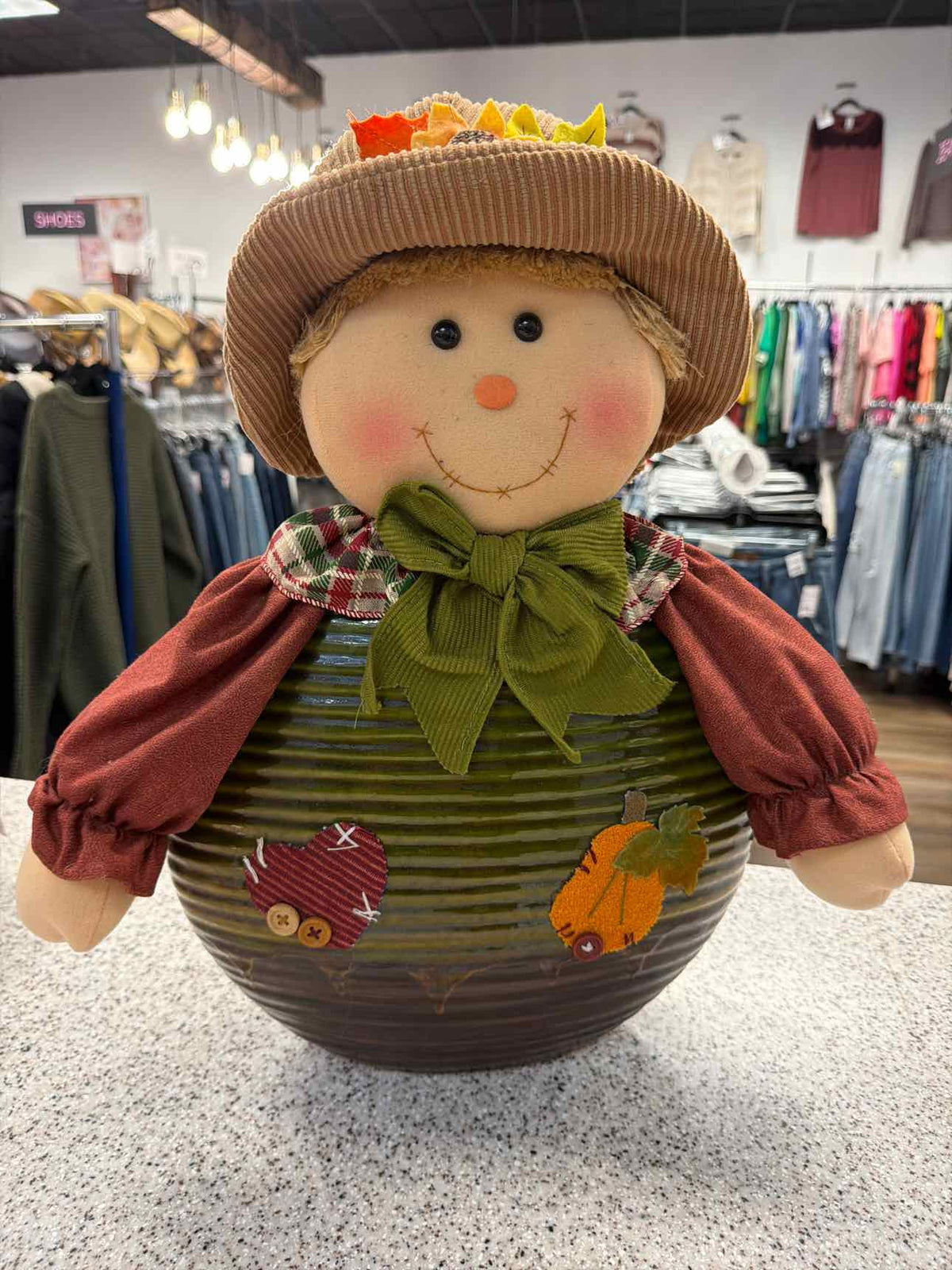 Fall Harvest Scarecrow Ceramic Base Decoration Household