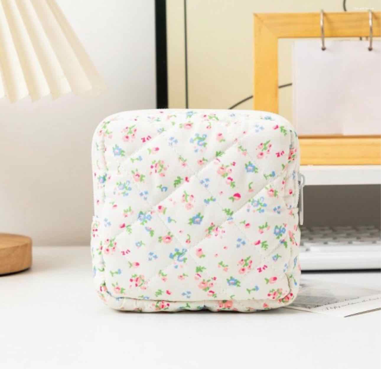 Floral Print Quilted Pouch