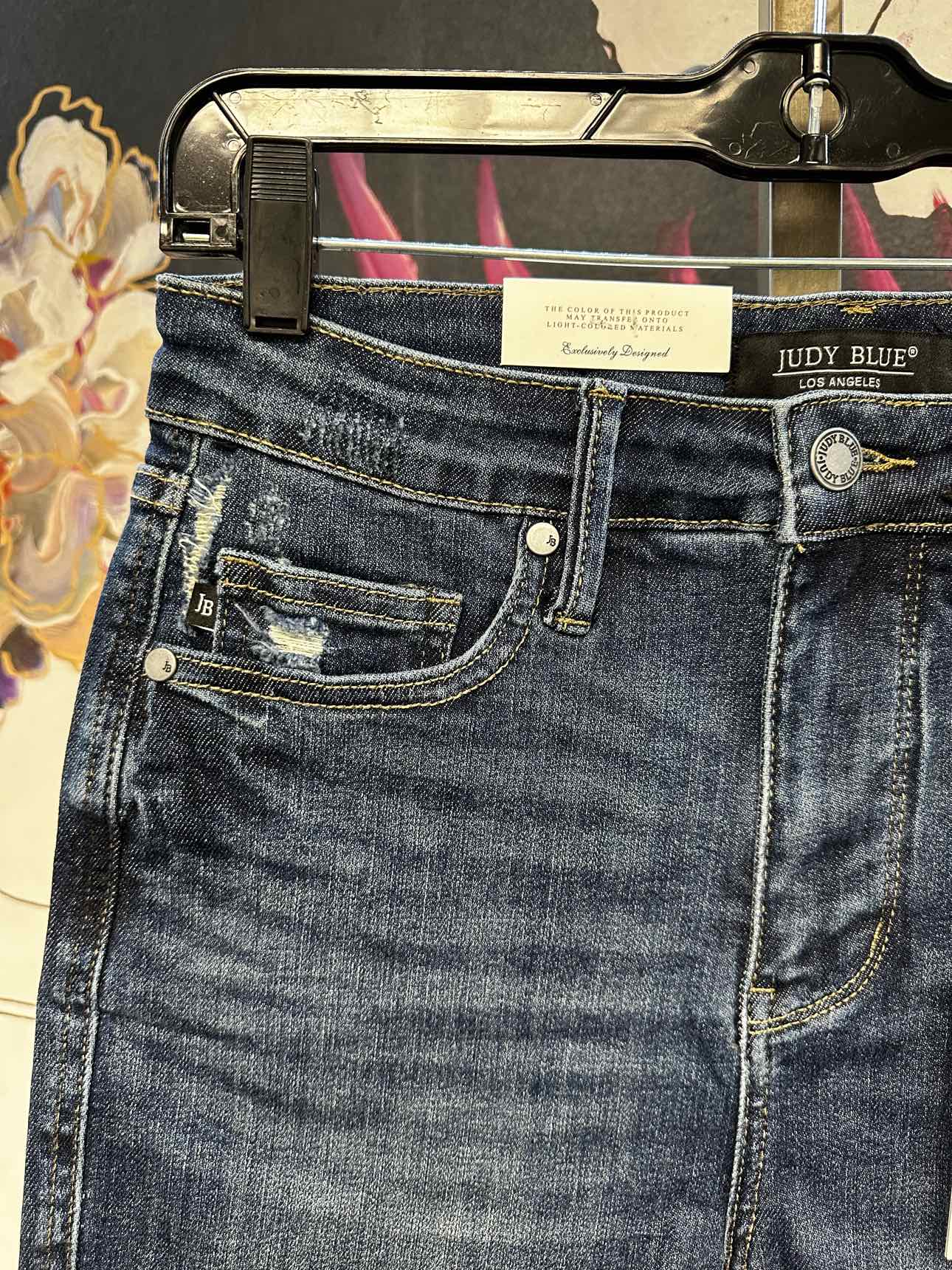 Judy Blue HW Tummy Control Destroy Release Hem Shorts