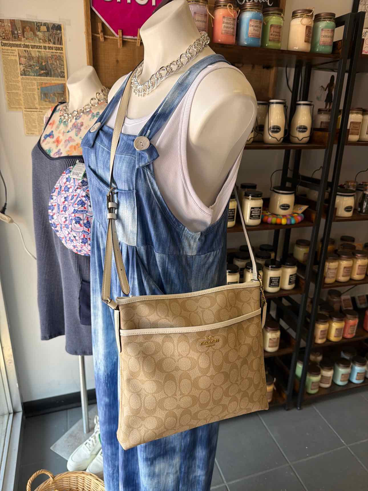 Coach Signature PVC Crossbody Tan Handbags