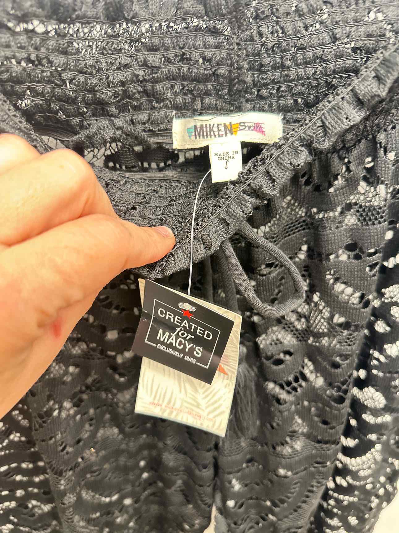 Miken Size Small Black full lace drawstring swim lounge pants
