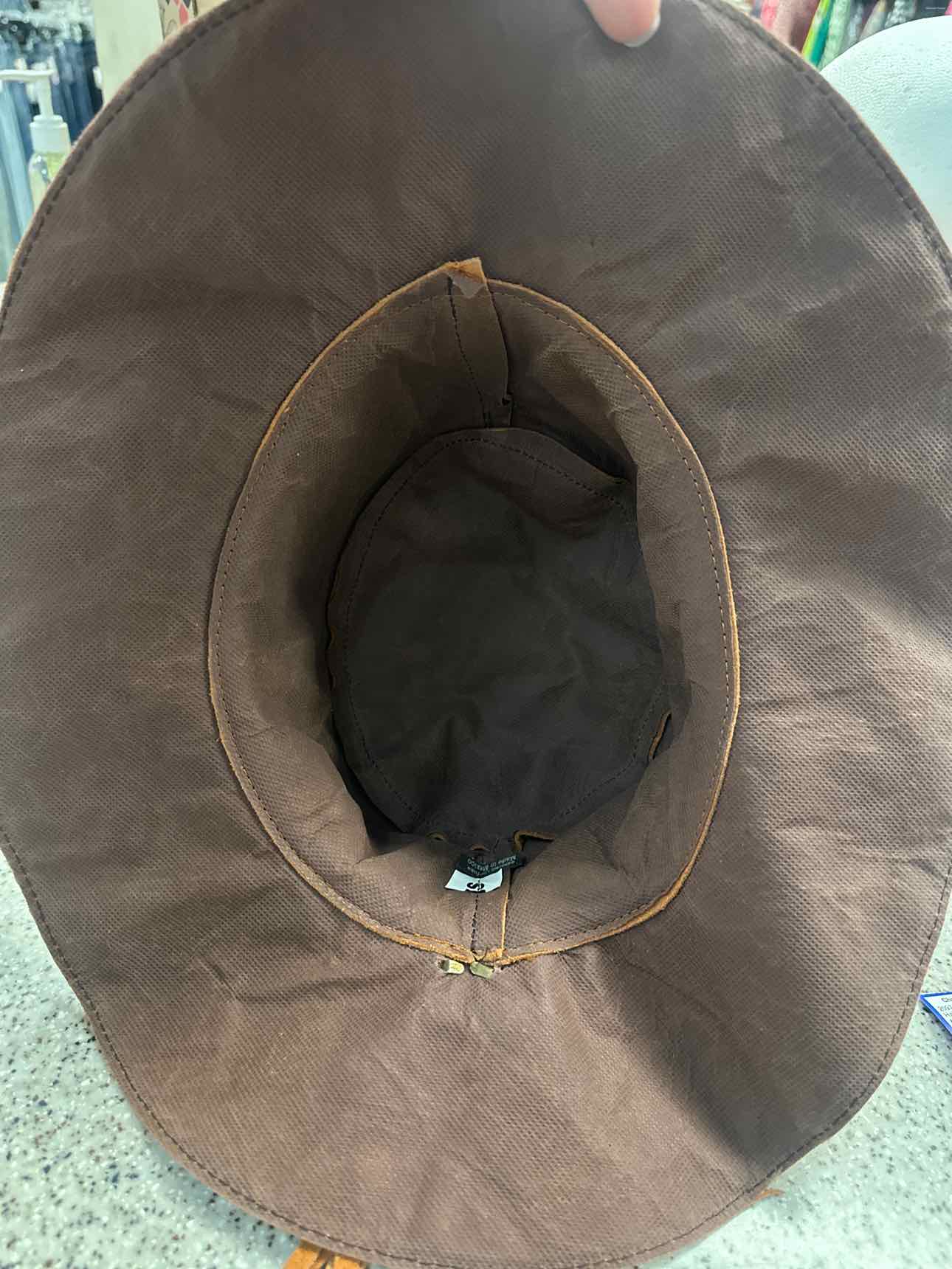 Floppy Suede Leather One Size Caramel Hat