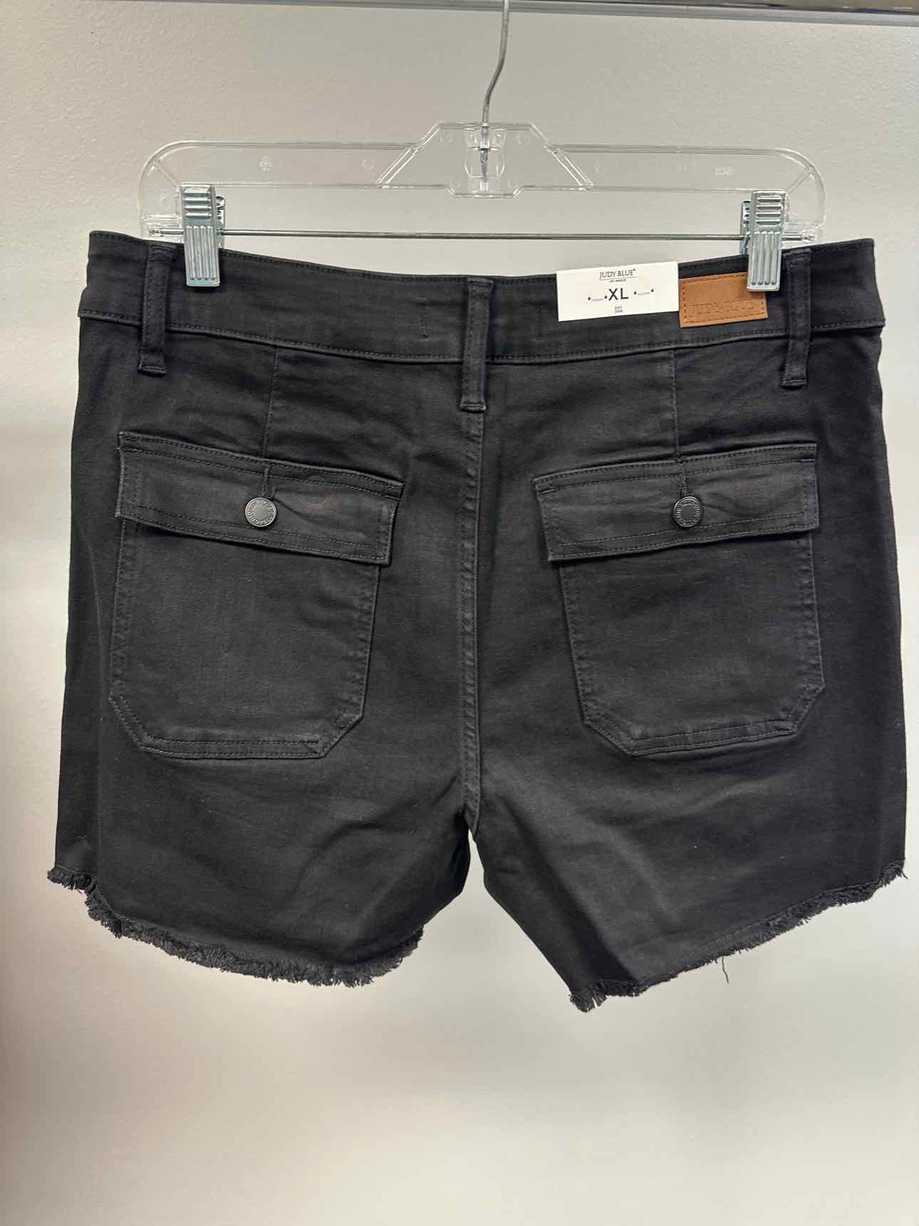 Judy Blue Cargo Patch Pocket Denim Black Shorts