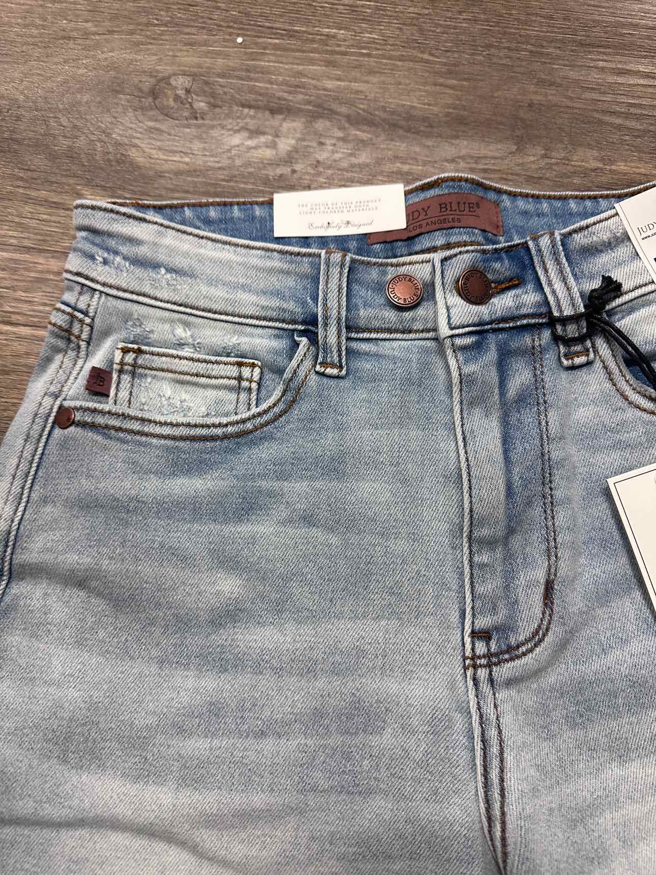Judy Blue Jeans Double Button Mid-Length Dad Shorts