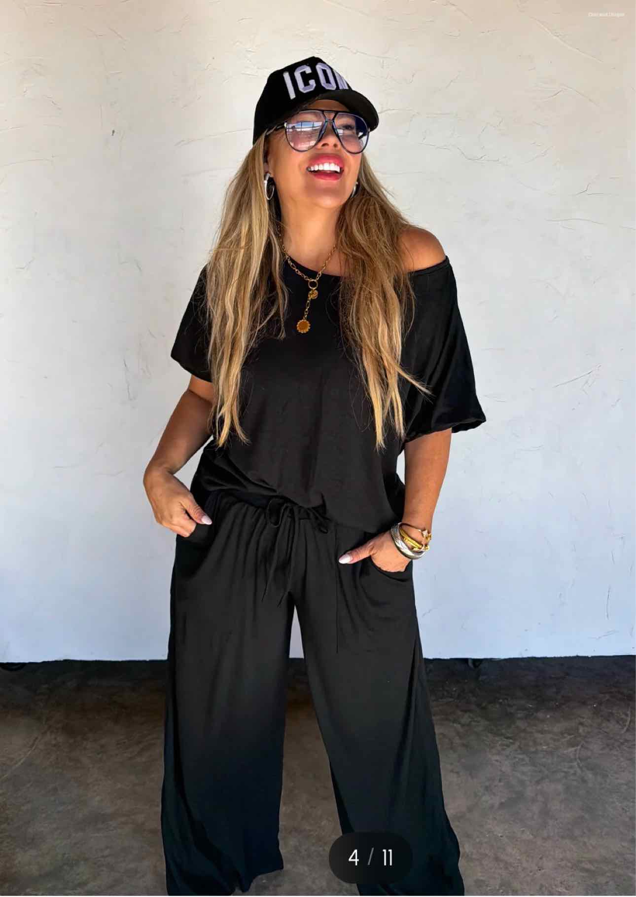 Simple Comfort Lounge Set, Short Sleeve Top and Lounge Knit Pant Set