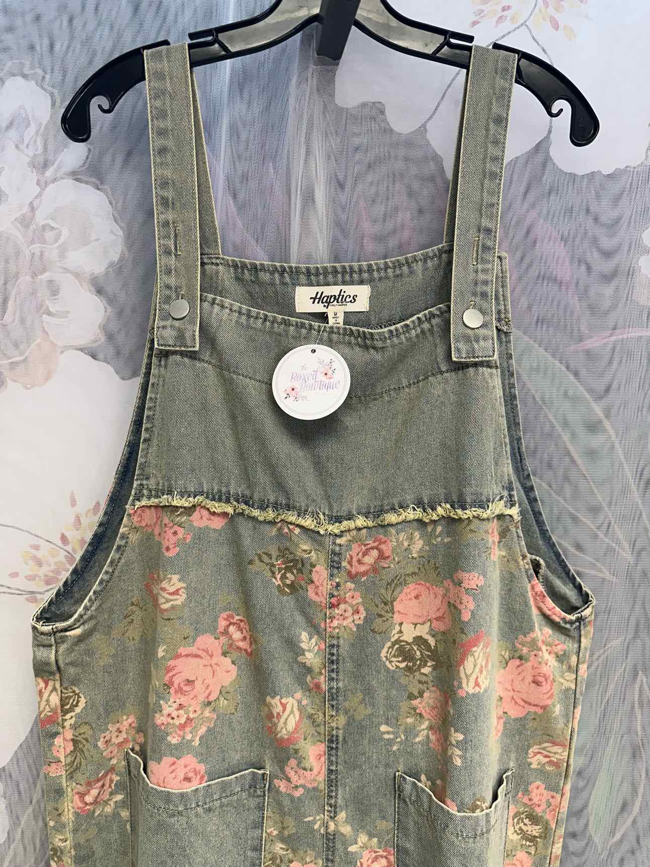 Haptics Size Medium Denim Overalls