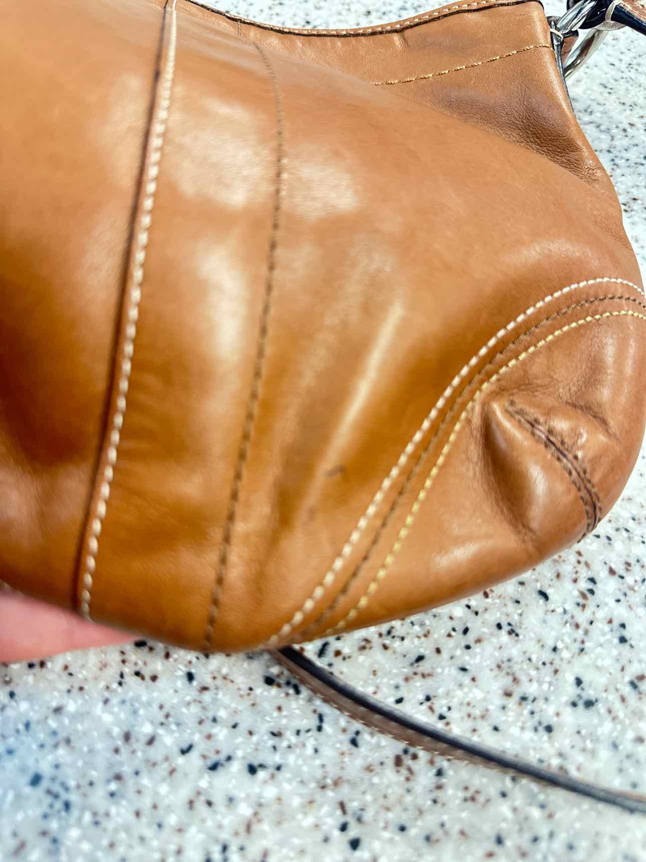 Coach Vintage Soho Saddlebag Leather Slim Brown Tan Crossbody