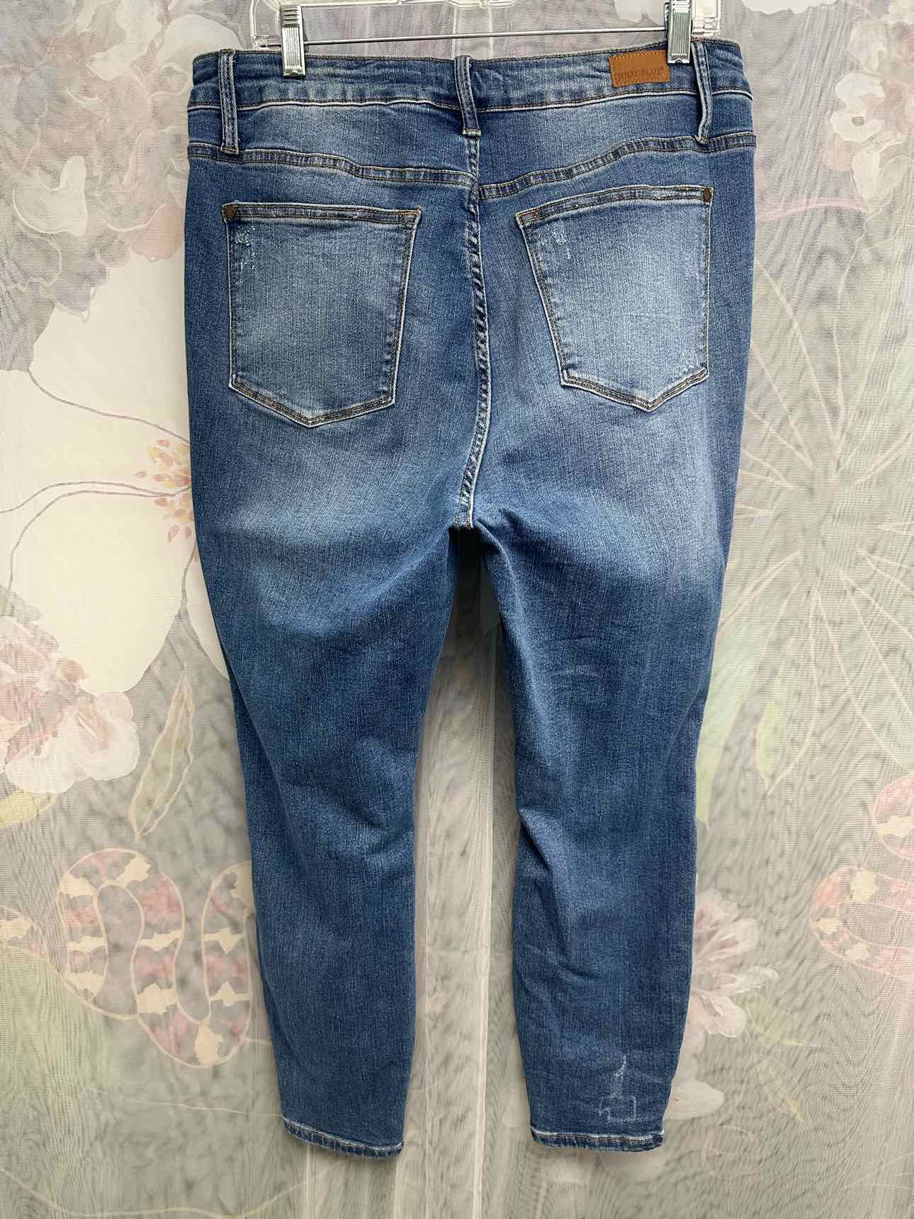 Judy Blue Lemon Patch Distressed Skinny Fit Size 16W Denim Jeans