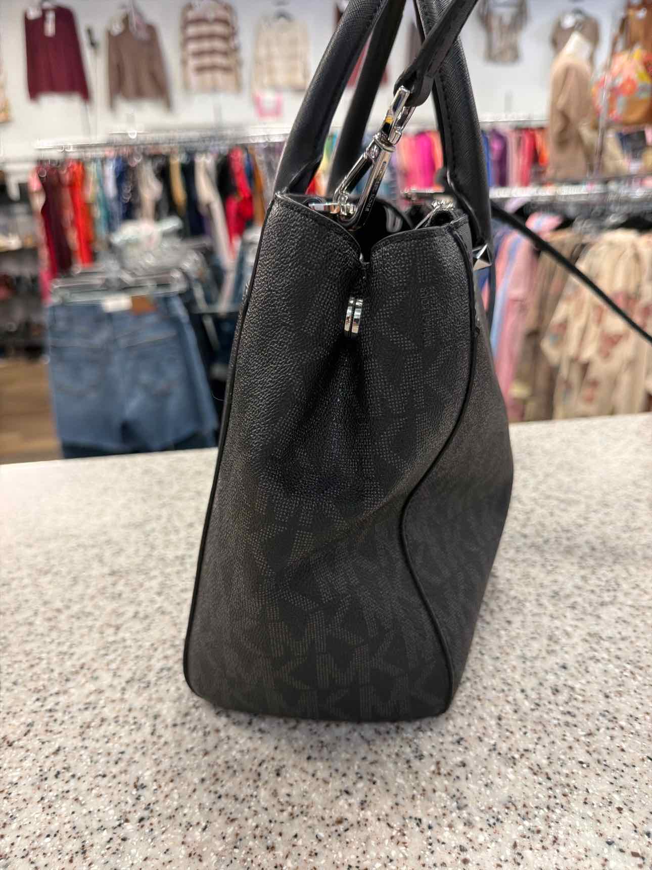 MICHAEL KORS Signature Logo Satchel Black Handbags