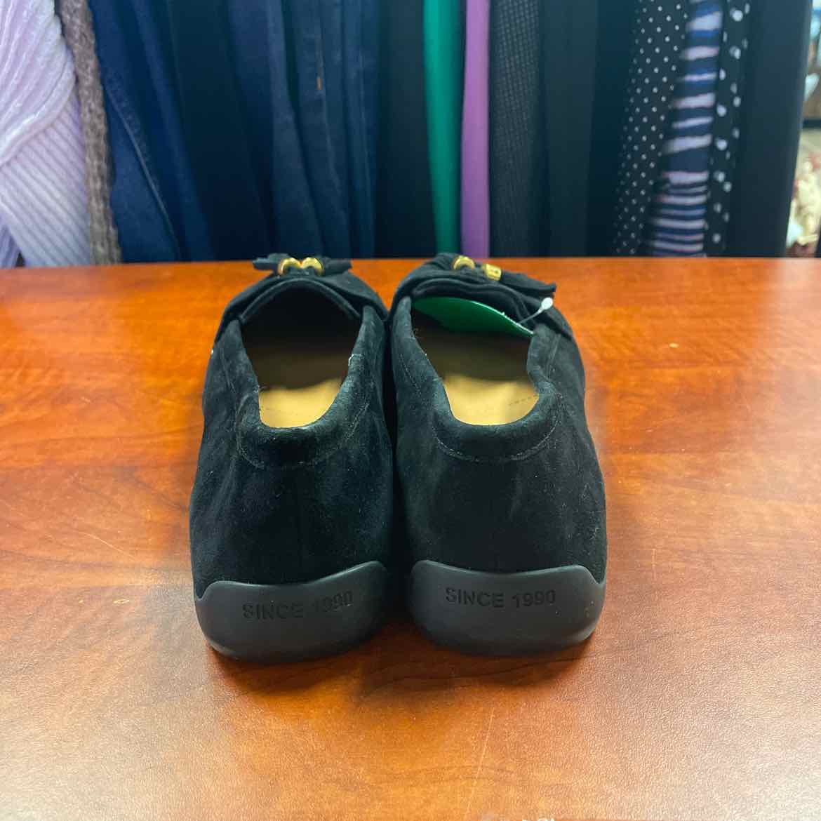 Franco Sarto Faith Tassel Black Suede Loafer Size 7 1/2