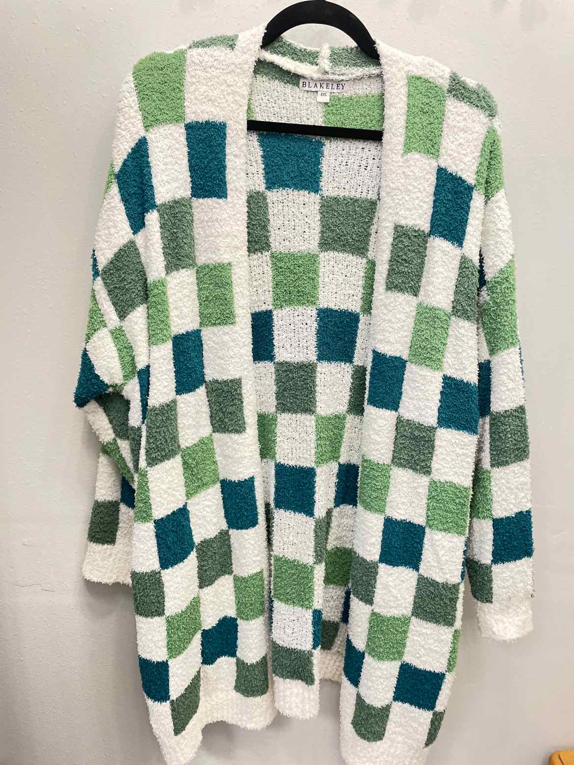 Checker Cloud Soft Green & White Cardigan