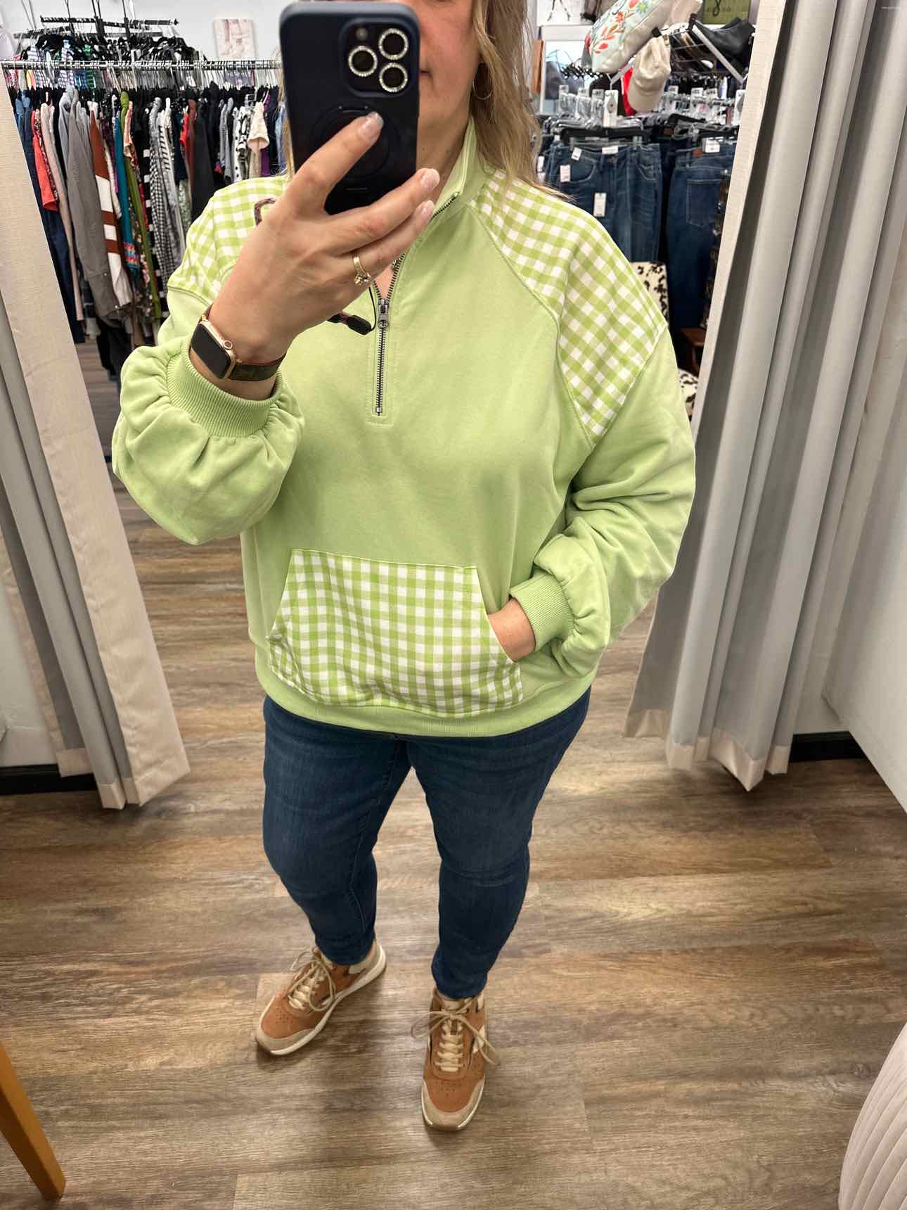 Just Living Quarter Zip Pullover Sweat Shirt