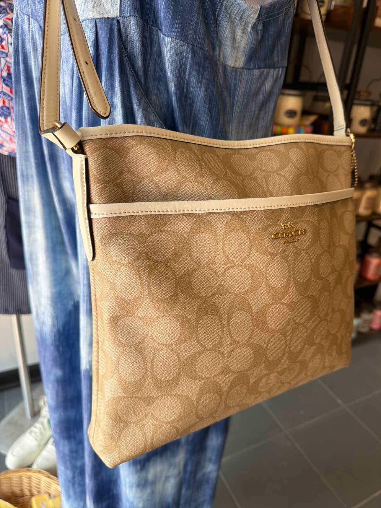 Coach Signature PVC Crossbody Tan Handbags