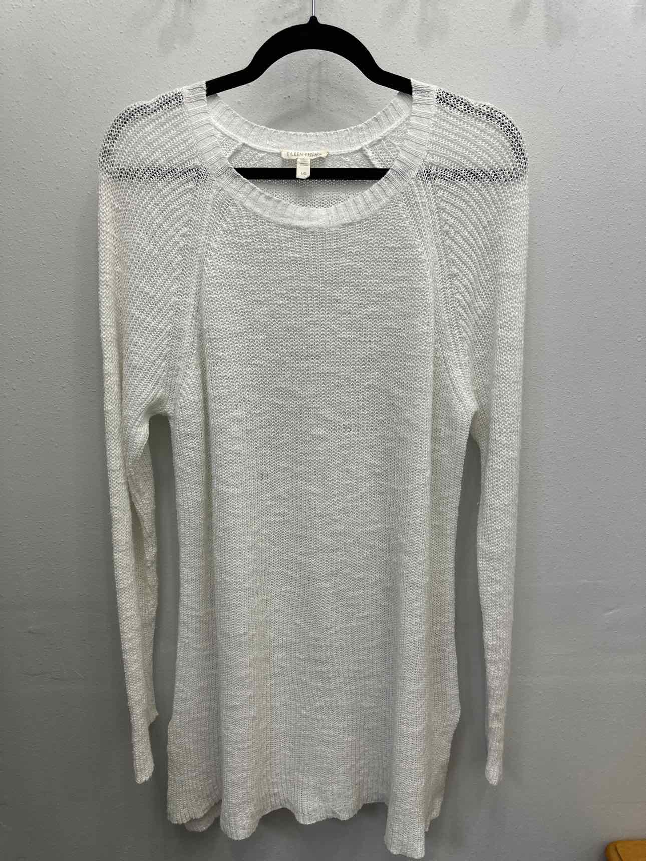 Eileen Fisher Size Large White Sweatr Long Sleeve Dress