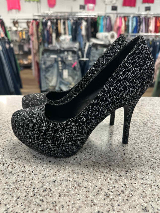 Mix No 6 Sarti Black Glitter Platform Pump Size 9.5  Shoes