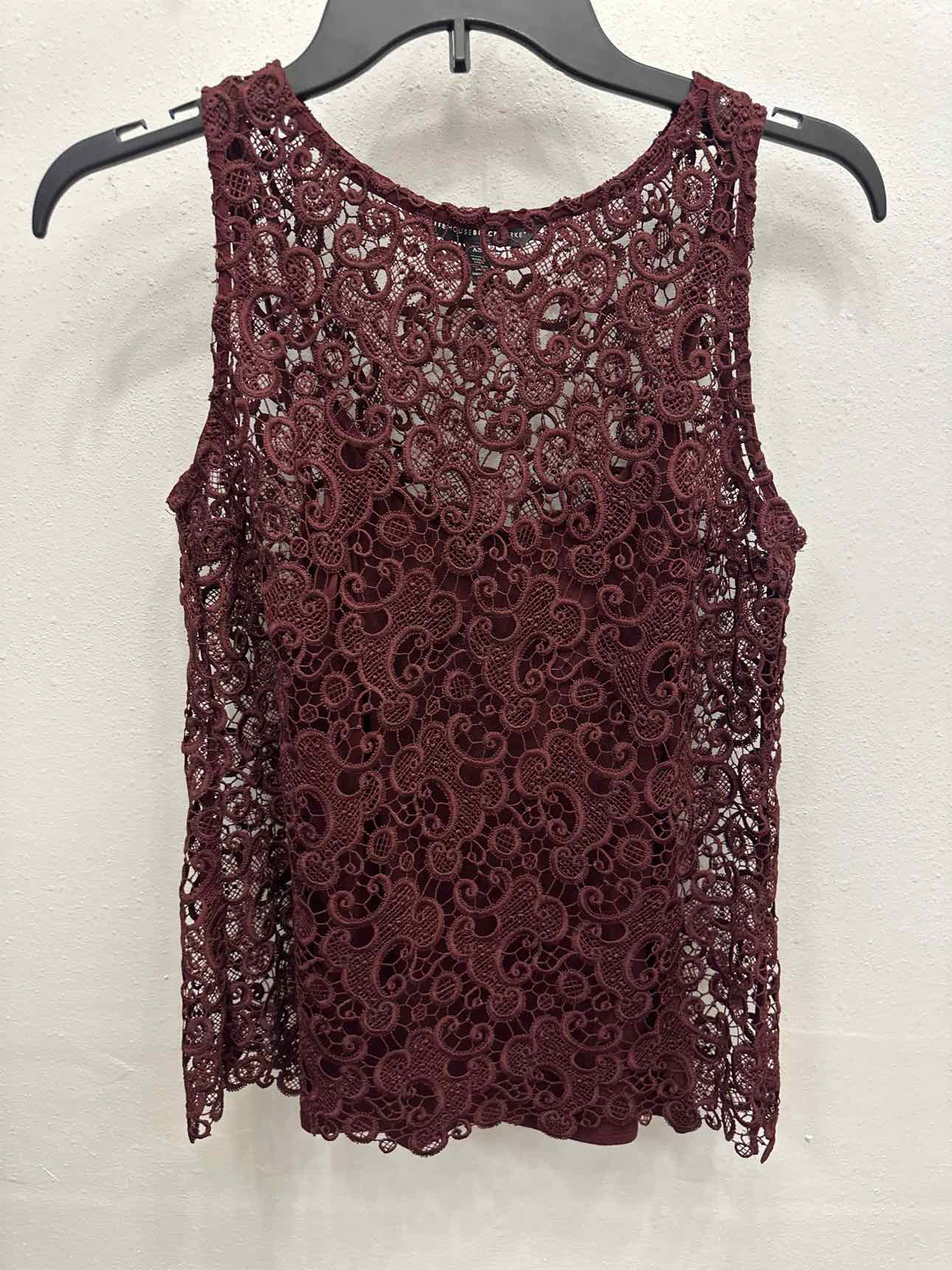 WHBM Size XS Lace Maroon Top