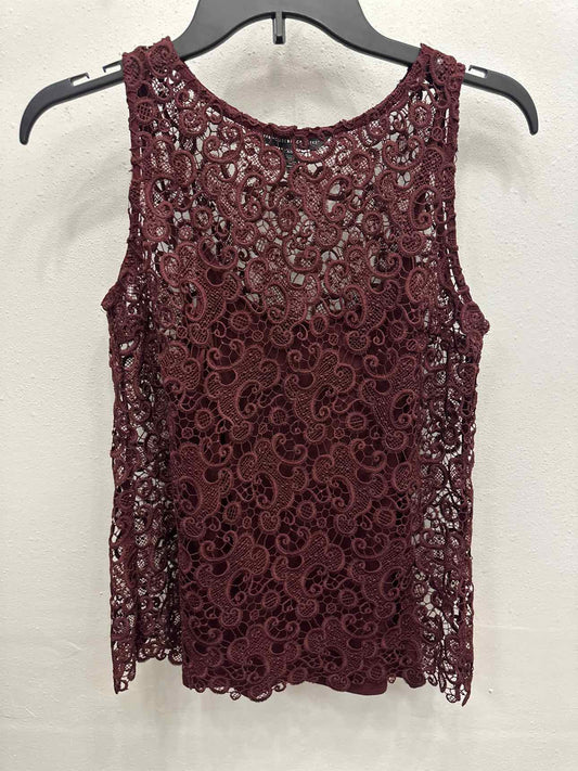 WHBM Size XS Lace Maroon Top