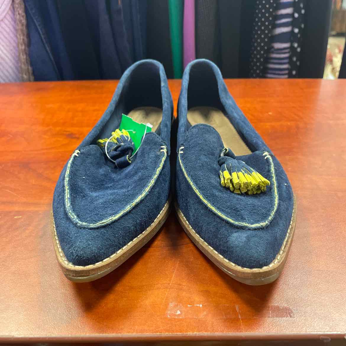Sperry Saybrook Painted Tassel Loafers Navy Blue Suede Size 6