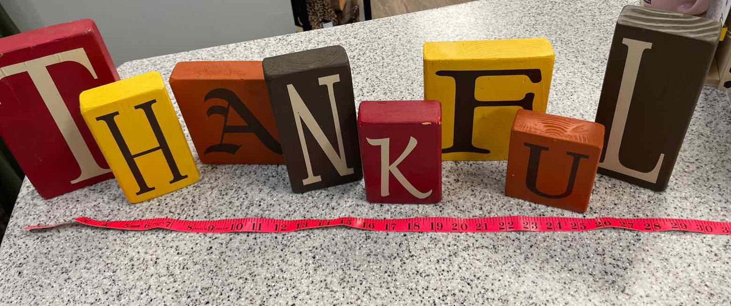 THANKFUL large wood block letters Fall Home Decor