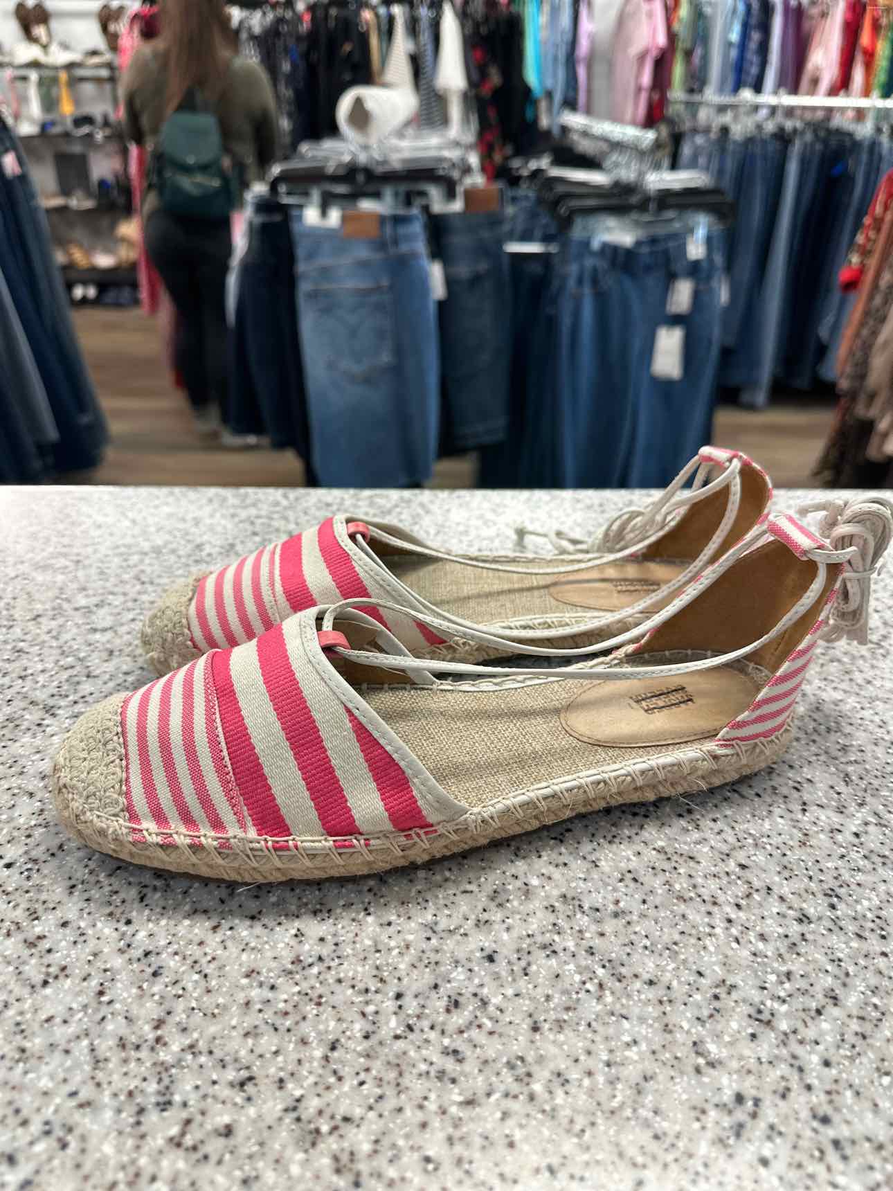 Jasper Size 8 Pink White Stripe Espadrilles Summer Sandal NWOT
