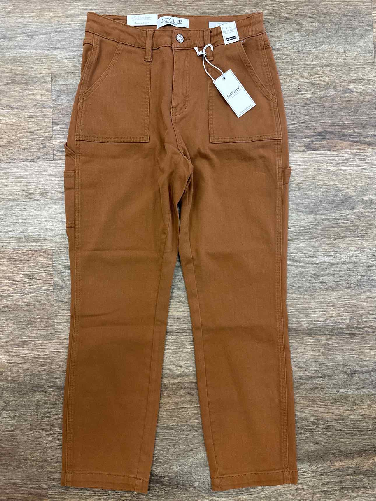 Judy Blue Size 5(27) High Waist Brown Denim Utility Slim Fit Jeans